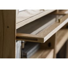 Baros 3 Shelf Oak Wood Display Cabinet